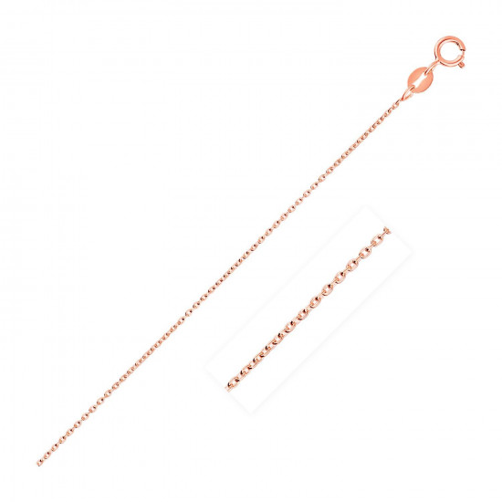 14 k Pink Gold Oval Cable Link Chain 0.7 mm