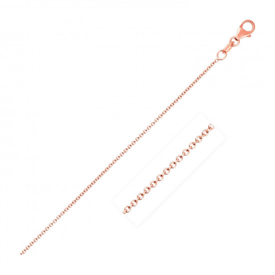 14 k Pink Gold Round Cable Link Chain 1.1 mm