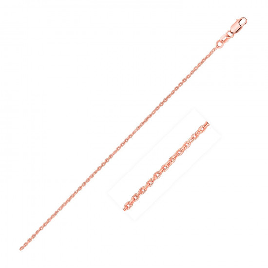 14 k Rose Gold Round Cable Link Chain 0.7 mm