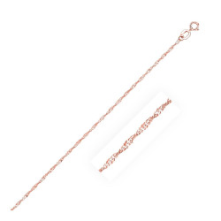 14 k Rose Gold Singapore Chain 1.0 mm