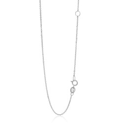 14 k White Gold Adjustable Cable Chain 1.1 mm