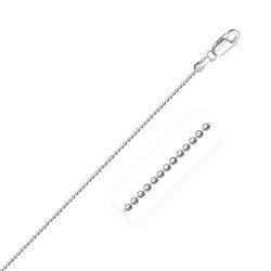 Sterling Silver Rhodium Plated Bead Chain 1.2 mm