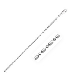 Sterling Silver Rhodium Plated Bead Chain 1.5 mm