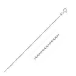 Sterling Silver Rhodium Plated Cable Chain 0.8 mm