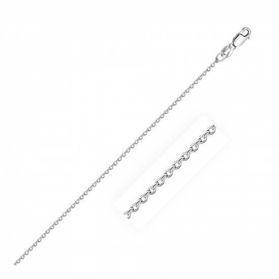 Sterling Silver Rhodium Plated Cable Chain 1.1 mm